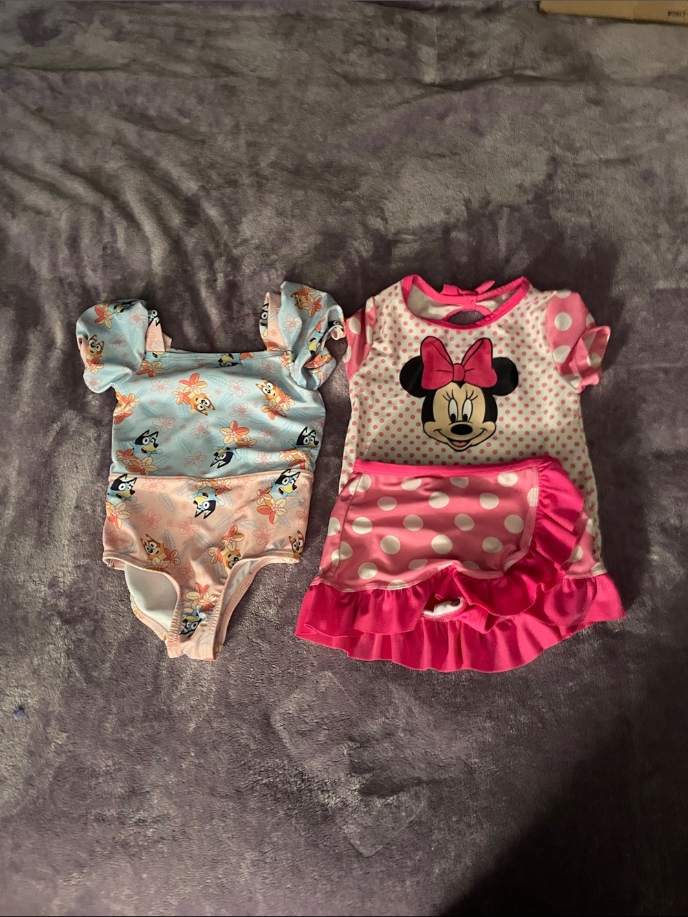 Disney Minnie Mouse Pink and White Polka Dot Ruffle One-Piece